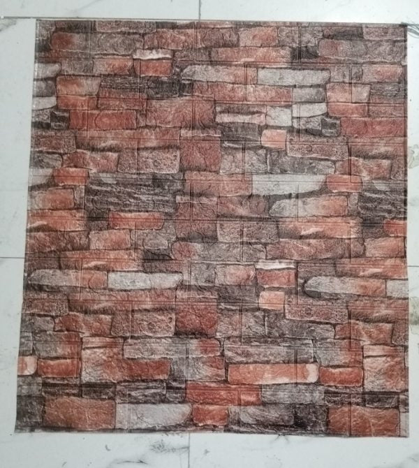 (1piece )brown 3d Wall Stickers Faux Brick