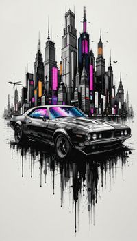 Metal Wall Art, Car Design Metal Printed Wall Decor