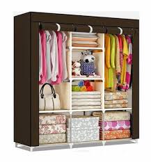 3 Door Fancy & Portable Foldable Closet Wardrobe Storage Organizer With Shelves Foe Multi Purpose