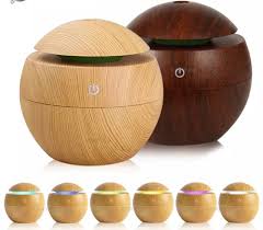 Essential Oil Diffuser Aroma Air Wood Humidifier With Colorful Change Mist Maker For Home (random Color)