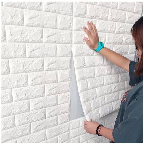 01 Pcs 3d Wall Stickers Faux Brick White Brick |70 X 77 Cm
