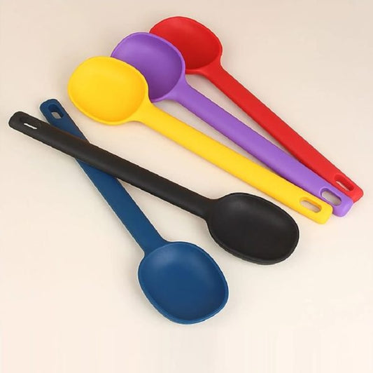1 Piece Serving Spoon Long Handle Silicone  ( Random Color )