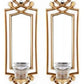 2 Pcs Fancy Wall Mirror & Candle Stand Decor For Home & Office