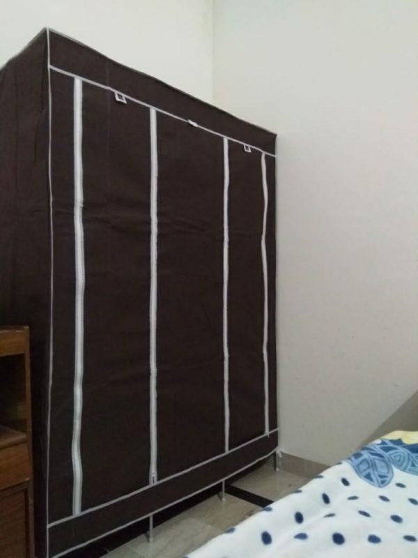 3 Door Fancy & Portable Foldable Closet Wardrobe Storage Organizer With Shelves Foe Multi Purpose