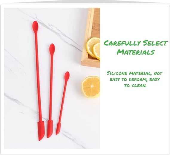 3 Pcs Mini Silicone Telescopic Spatula And Scooping Spoon