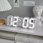 White 3d Led Digital Clock, Desk Alarm Clock
