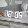 White 3d Led Digital Clock, Desk Alarm Clock
