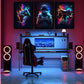 3pcs Cool Gaming Wall Art Retro Video Game Sticky Phototiles Wall Frames