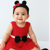 Handmade Minnie-Inspired Crochet Baby Dress Set (Custom Size & Color )