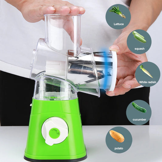 Tabletop Drum Grater | Manual Vegetable Cutter Slicer & Grater ( Random Color )