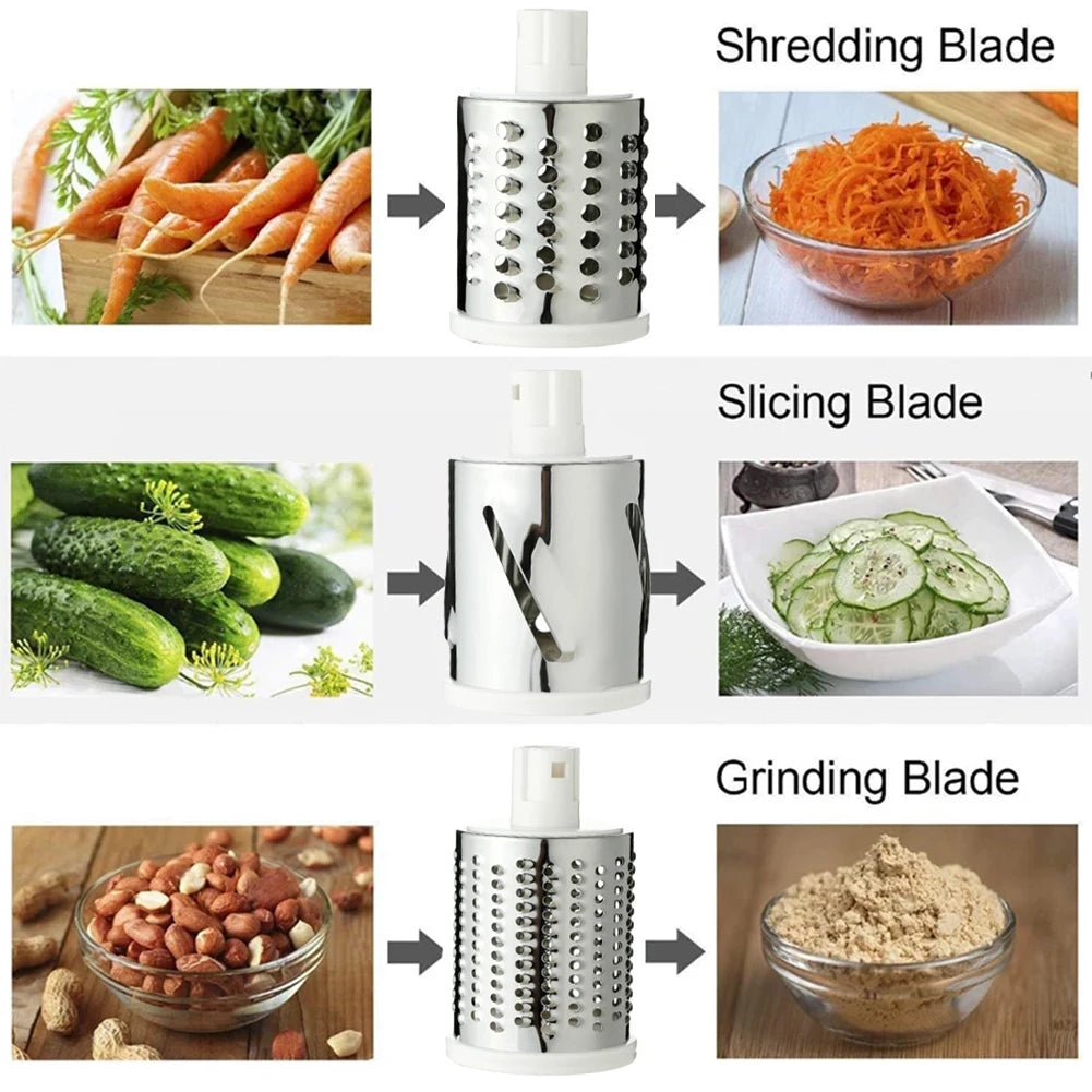 Tabletop Drum Grater | Manual Vegetable Cutter Slicer & Grater ( Random Color )