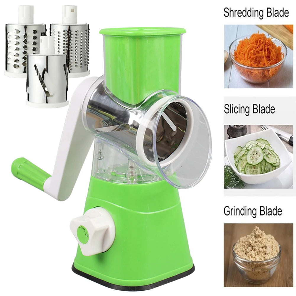 Tabletop Drum Grater | Manual Vegetable Cutter Slicer & Grater ( Random Color )
