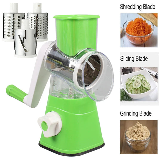 Tabletop Drum Grater | Manual Vegetable Cutter Slicer & Grater ( Random Color )