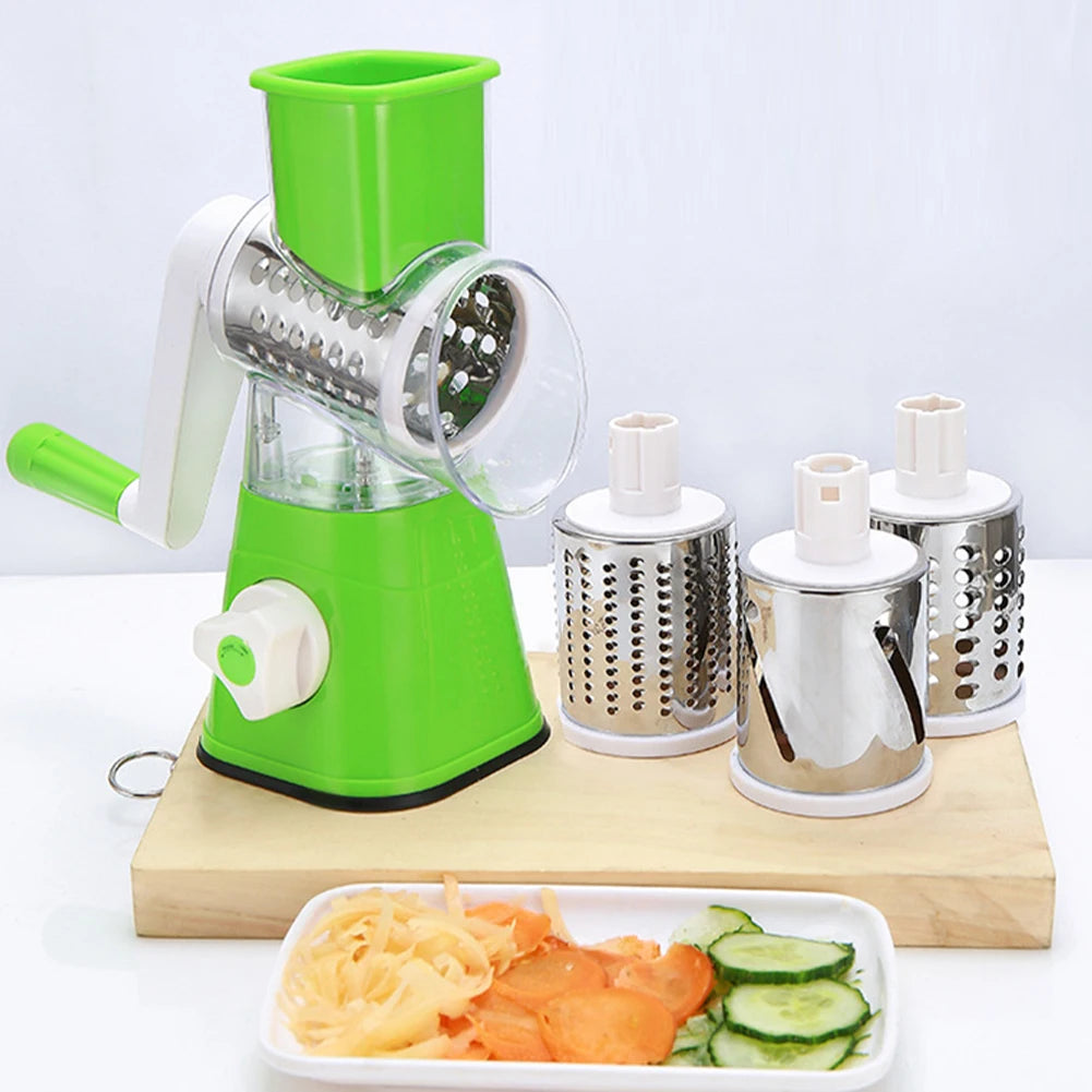 Tabletop Drum Grater | Manual Vegetable Cutter Slicer & Grater ( Random Color )