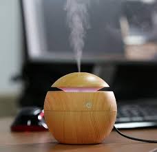 Essential Oil Diffuser Aroma Air Wood Humidifier With Colorful Change Mist Maker For Home (random Color)