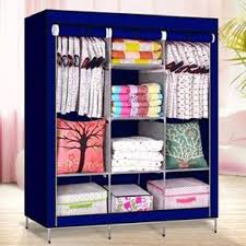 3 Door Fancy & Portable Foldable Closet Wardrobe Storage Organizer With Shelves Foe Multi Purpose