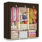 3 Door Fancy & Portable Foldable Closet Wardrobe Storage Organizer With Shelves Foe Multi Purpose