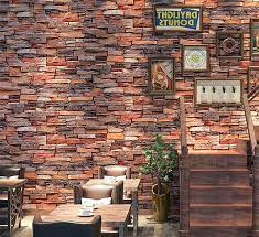 (1piece )brown 3d Wall Stickers Faux Brick