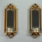 2 Pcs Fancy Wall Mirror & Candle Stand Decor For Home & Office