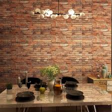 (1piece )brown 3d Wall Stickers Faux Brick