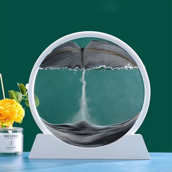 Moving Sand Art – Sand Clock – Hourglass Sand Timer – 3d Moving Sand Mountain With Metal Stand