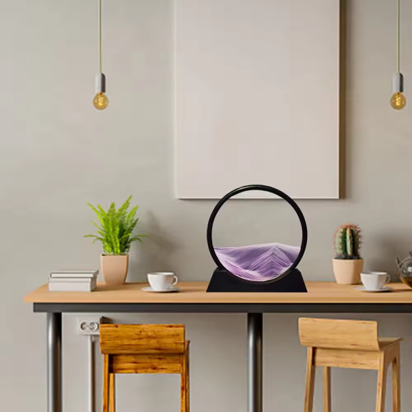 Moving Sand Art – Sand Clock – Hourglass Sand Timer – 3d Moving Sand Mountain With Metal Stand