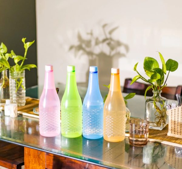 Pack Of 4 Plastic Jumbo Water Bottles (random Color)