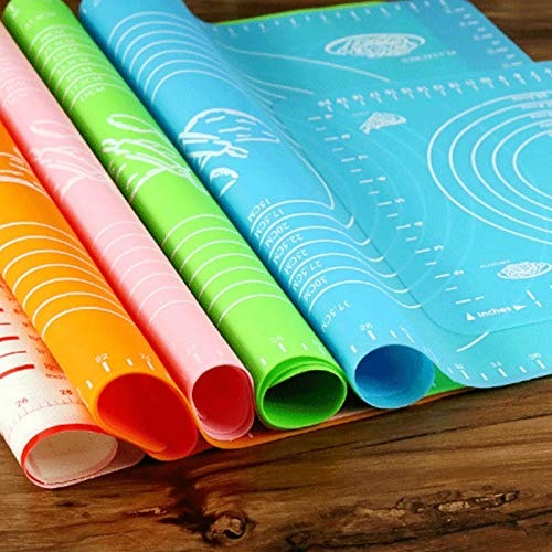 Silicone Pastry Mat Heat-resistant, Reusable Rolling Surface For Dough, Pizza, Pie, And Fondant (random Color)