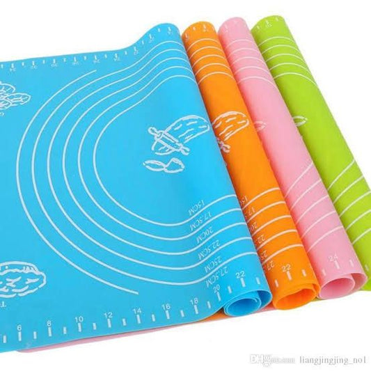 Silicone Pastry Mat Heat-resistant, Reusable Rolling Surface For Dough, Pizza, Pie, And Fondant (random Color)