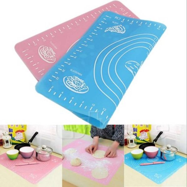 Silicone Pastry Mat Heat-resistant, Reusable Rolling Surface For Dough, Pizza, Pie, And Fondant (random Color)