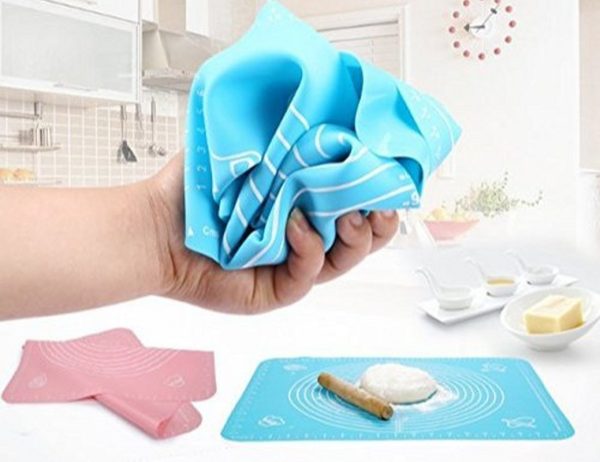 Silicone Pastry Mat Heat-resistant, Reusable Rolling Surface For Dough, Pizza, Pie, And Fondant (random Color)