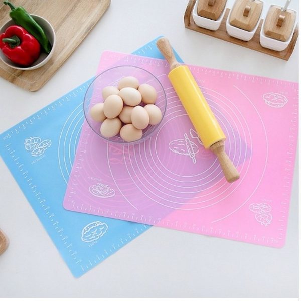 Silicone Pastry Mat Heat-resistant, Reusable Rolling Surface For Dough, Pizza, Pie, And Fondant (random Color)