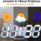 White 3d Led Digital Clock, Desk Alarm Clock